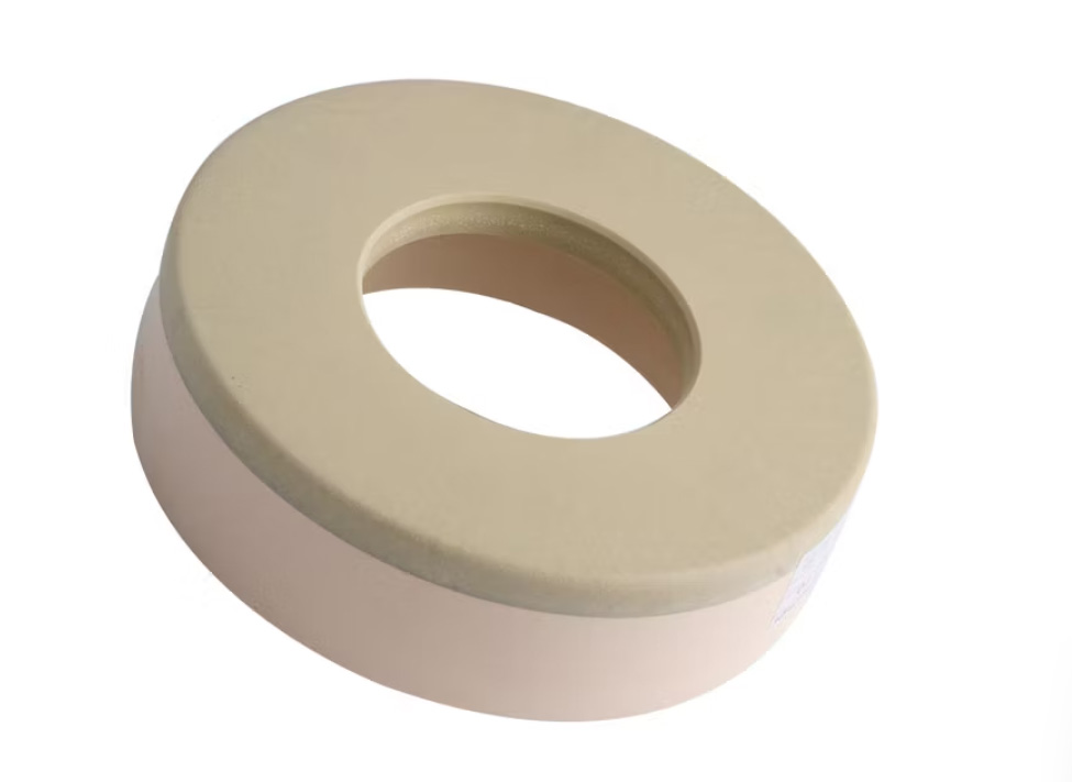 CE3 Cerium Oxide Polishing Wheel on a CNC double edger for glass edge finishing