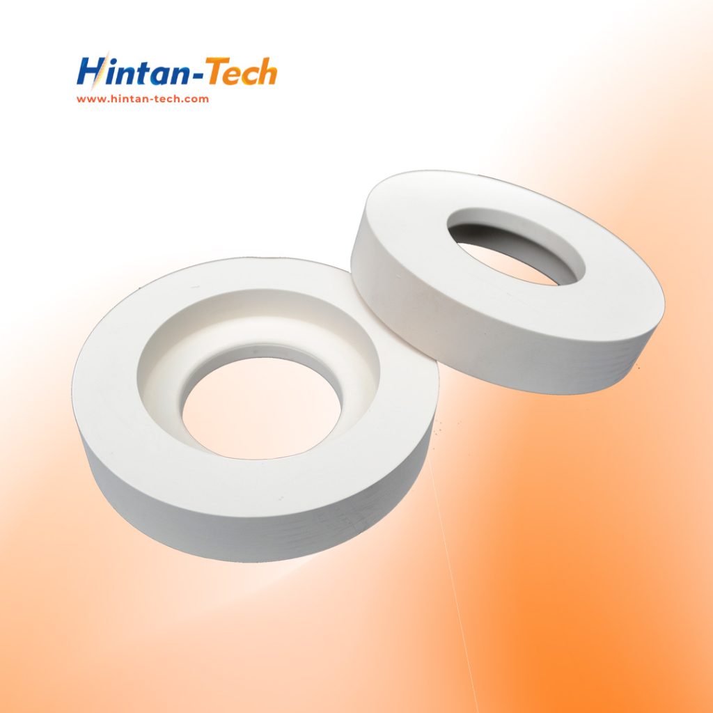 X5000 Cerium Rubber Polishing Wheel on a double edging machine, achieving optical-grade glass edges